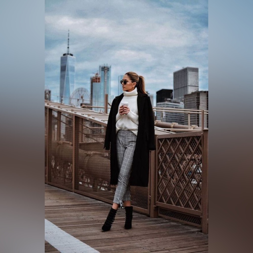 NEW COAT WOOL BLEND BLAZER BLACK ZARA